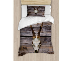 Rustic Antlers on Wood Duvet Cover Set