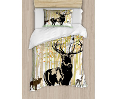 Autumn Forest Wild Animal Duvet Cover Set