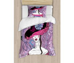 Floral Noble Lady Fashion Duvet Cover Set