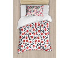 Vintage Inspired Tulips Duvet Cover Set