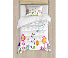 Floral Cartoon Art Duvet Cover Set