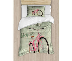 Retro Pop Art Bike Duvet Cover Set