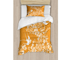 Japanese Tree Birds Art Duvet Cover Set