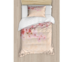 Pink Cherry Blossoms Duvet Cover Set