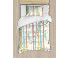 Colorful Bamboo Tree Duvet Cover Set