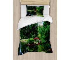 Japanese Garden Lake Duvet Cover Set