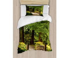 Wooden Bridge over Pond Duvet Cover Set