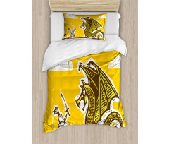 Knight with Dragon Duvet Cover Set