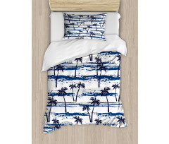 Romantic Sea and Palm Duvet Cover Set