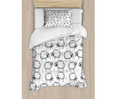 Funny Sheeps on a Meadow Duvet Cover Set
