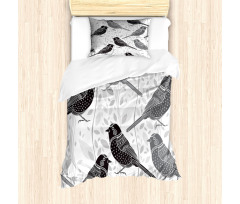 Birds and Floral Patterns Duvet Cover Set