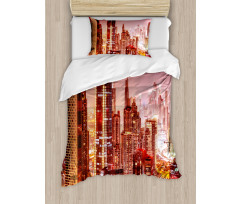 Dubai Night Cityscape Duvet Cover Set