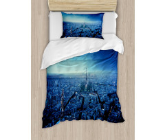 Eiffel Tower Cityscape Duvet Cover Set