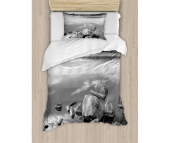 Rock in Lake Shore Duvet Cover Set