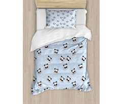 Funny Cartoon Panda Baby Duvet Cover Set