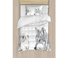 Sketchy Portraits Wildlife Duvet Cover Set