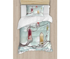 Mirrors over Tree Duvet Cover Set