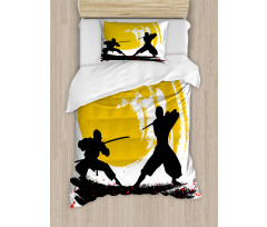 Watercolor Style Ninja Duvet Cover Set