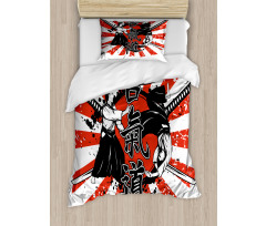 Aikido Samurai Fight Duvet Cover Set