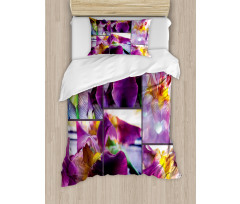 Blooming Iris Flowers Duvet Cover Set