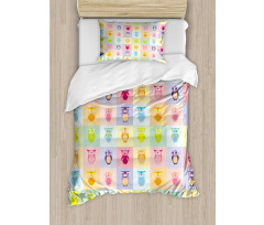 Colorful Owl Kids Duvet Cover Set