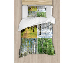 Fall Winter Birch Tree Duvet Cover Set