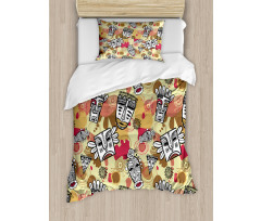 Aboriginal Masks Duvet Cover Set