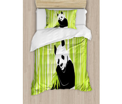 Panda in Bamboo Forest Duvet Cover Set