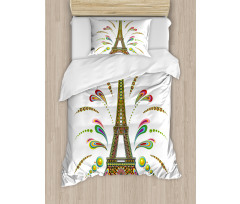 Eiffel Fireworks Duvet Cover Set