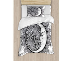 Boho Star Moon Mandala Duvet Cover Set