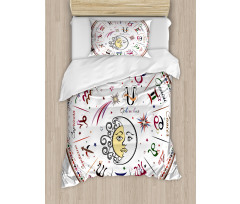 Moon Sun and Signs Duvet Cover Set