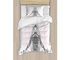 Meditation Lotus Mandala Duvet Cover Set