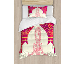 Mandala Meditation Girl Duvet Cover Set