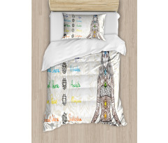 Sketch Yoga Posed Girl Duvet Cover Set