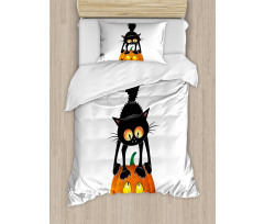 Cartoon Animal on Pumpkin Duvet Cover Set