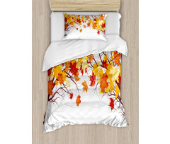 Cartoon Maple Autumn Tree Duvet Cover Set