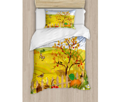 Autumn Garden Daisies Duvet Cover Set