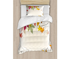 Maple Leaves Pastel Art Duvet Cover Set