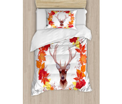 Autumn Leaves Wreath Art Duvet Cover Set