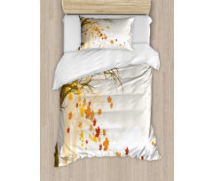 Pastel Colored Autumn Trees Duvet Cover Set