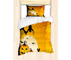 Spooky Pumkins Owl Art Duvet Cover Set