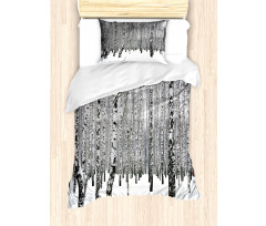 Snowy Forest Photo Woodland Duvet Cover Set