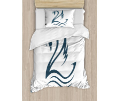 Swan with Curves Duvet Cover Set