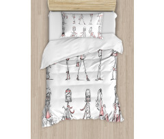 Cartoon Fashion Ladies Duvet Cover Set