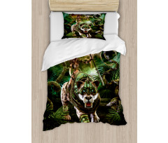 Fantasy Tiger Galaxy Duvet Cover Set