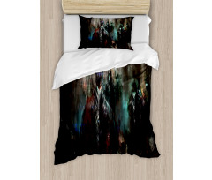 Dark Forest Robots Duvet Cover Set