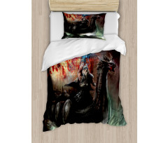 Thunder Storm Vikings Duvet Cover Set