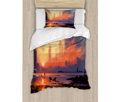 Sandy Skyscraper Duvet Cover Set