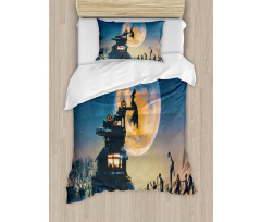 Moon Halloween Queen Duvet Cover Set