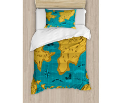 Cartoon Adventure Boats Duvet Cover Set